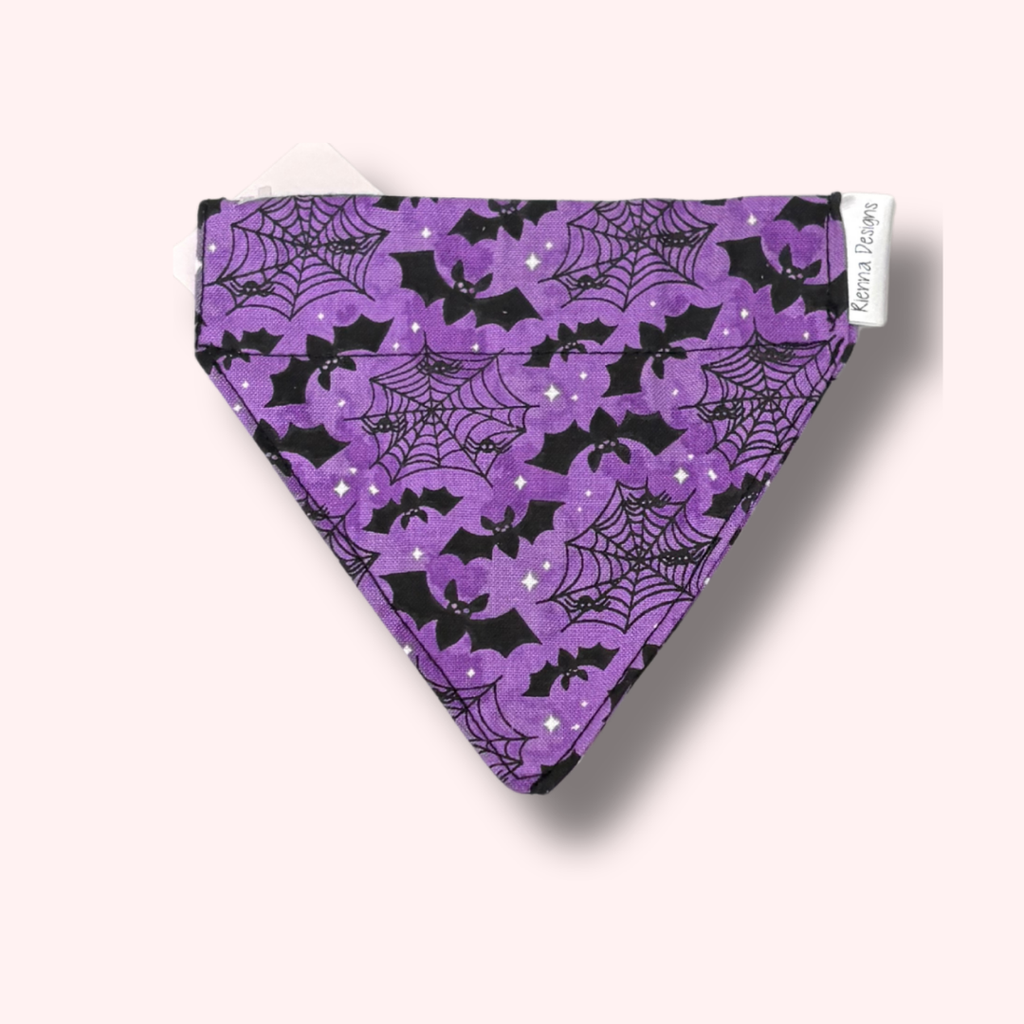 Over the Collar Cat Bandana - Purple Bats