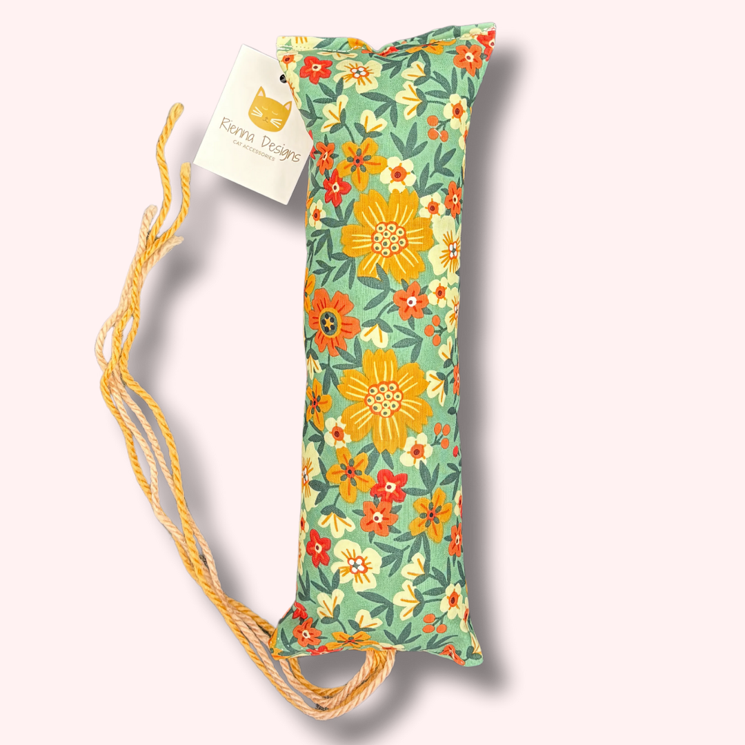 Everyday Catnip Kickaroos - Green Orange Flowers